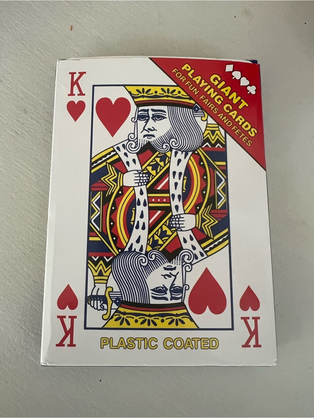 Giant Plastic-Coated Playing Cards - Red/White